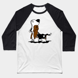 Howling Basset Hound Baseball T-Shirt